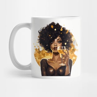 Afrocentric Woman With Glass Mug